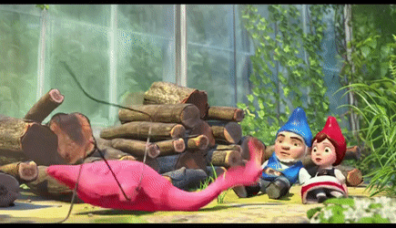 Gnomeo and Juliet with flamingo