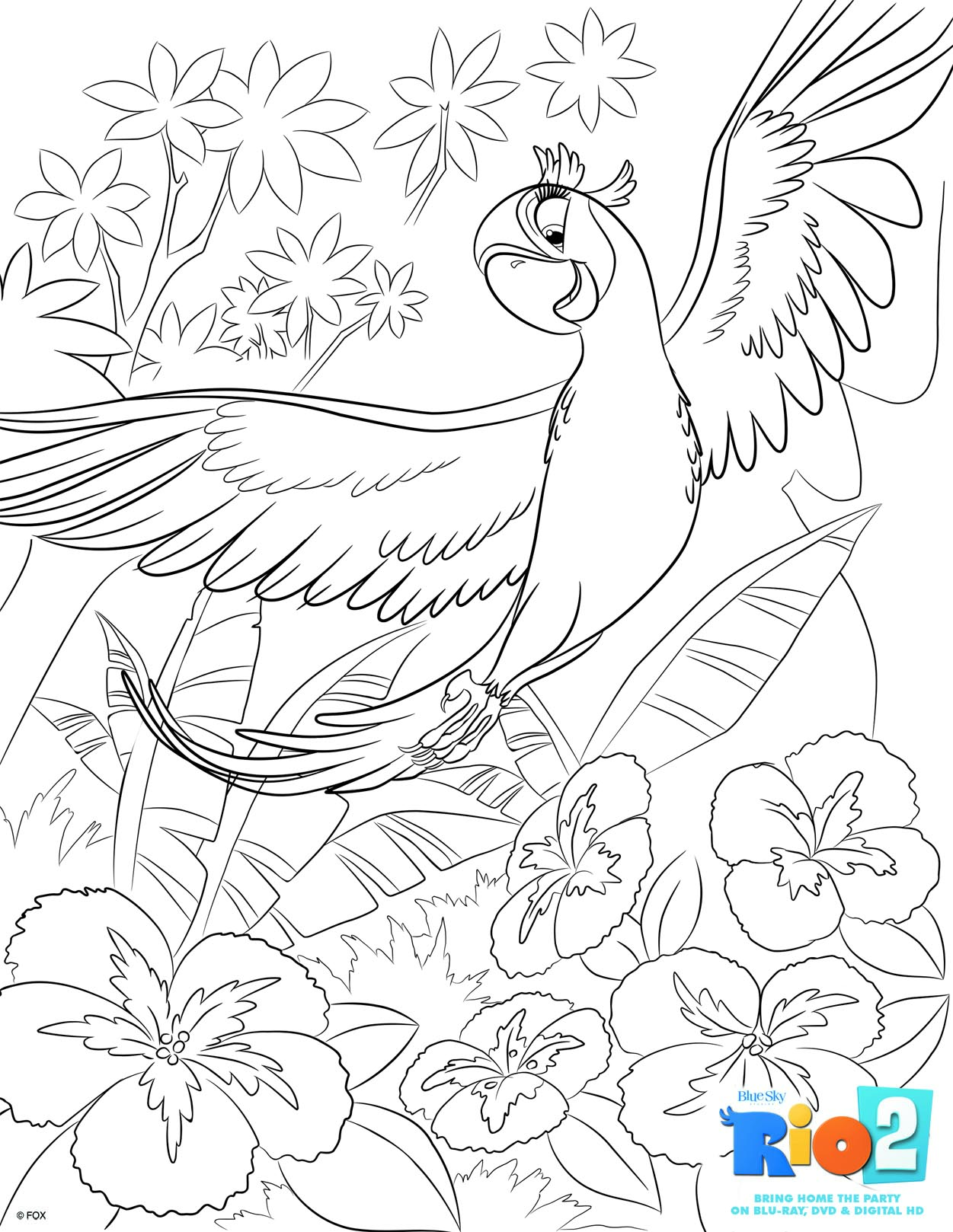 Jewel in the jungle colouring image
