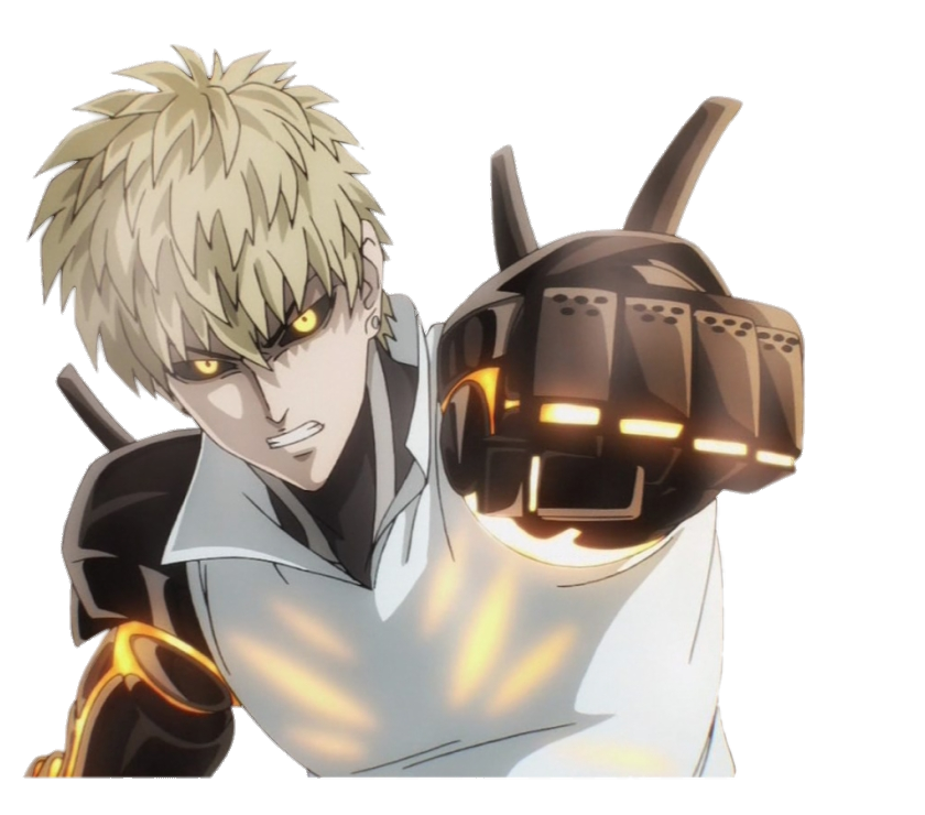 Check out this transparent One Punch Man character Genos striking PNG image