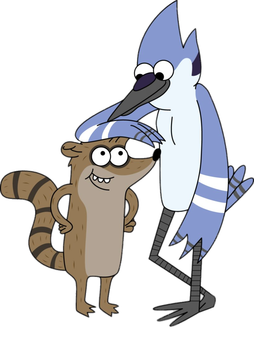 Check out this transparent Regular Show Mordecai and Rigby waiting around P...