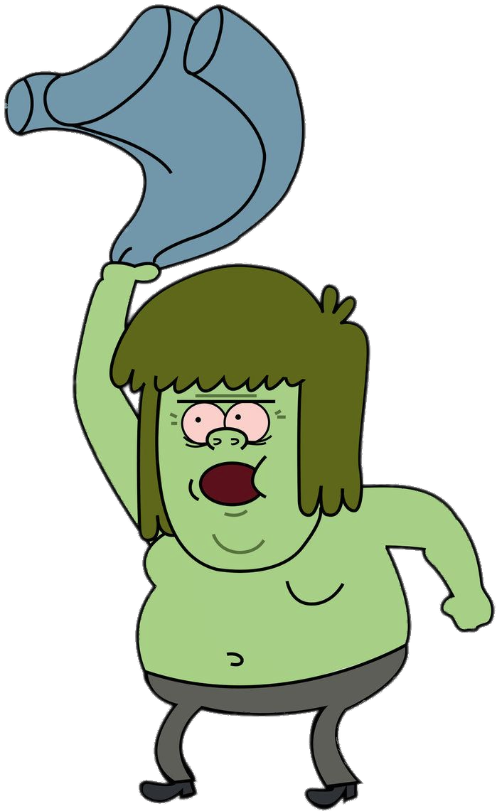 Check out this transparent Regular Show Muscle Man takes off shirt PNG imag...