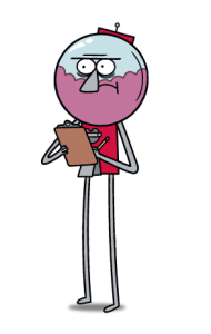 Regular Show character Benson writing