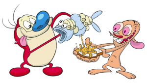 Ren and Stimpy squeeze fish