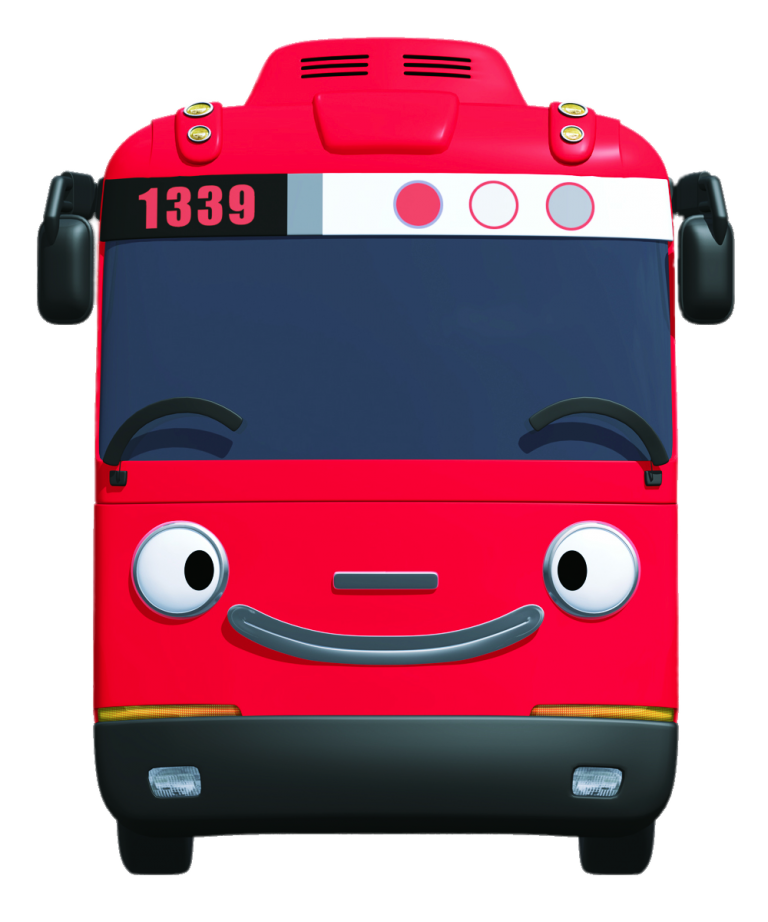 Check out this transparent Tayo the Little Bus character Gani smiling