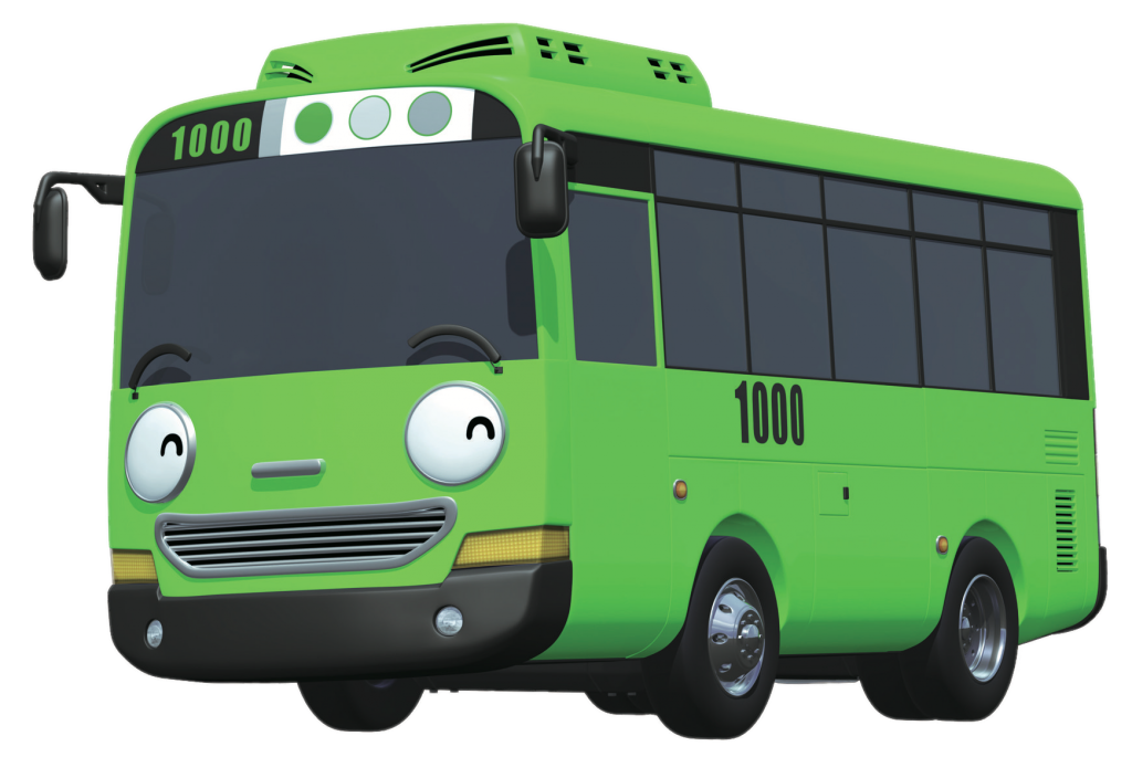 Check out this transparent Tayo the Little Bus character Rogi smiling