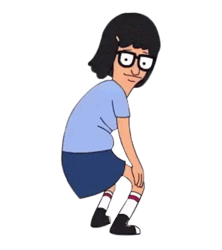 Tina Belcher squatting
