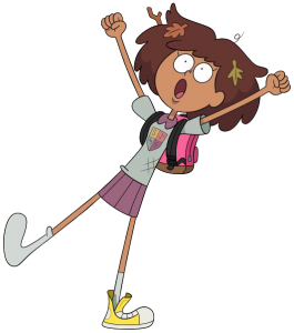 Amphibia character Anne Boonchuy arms in the air