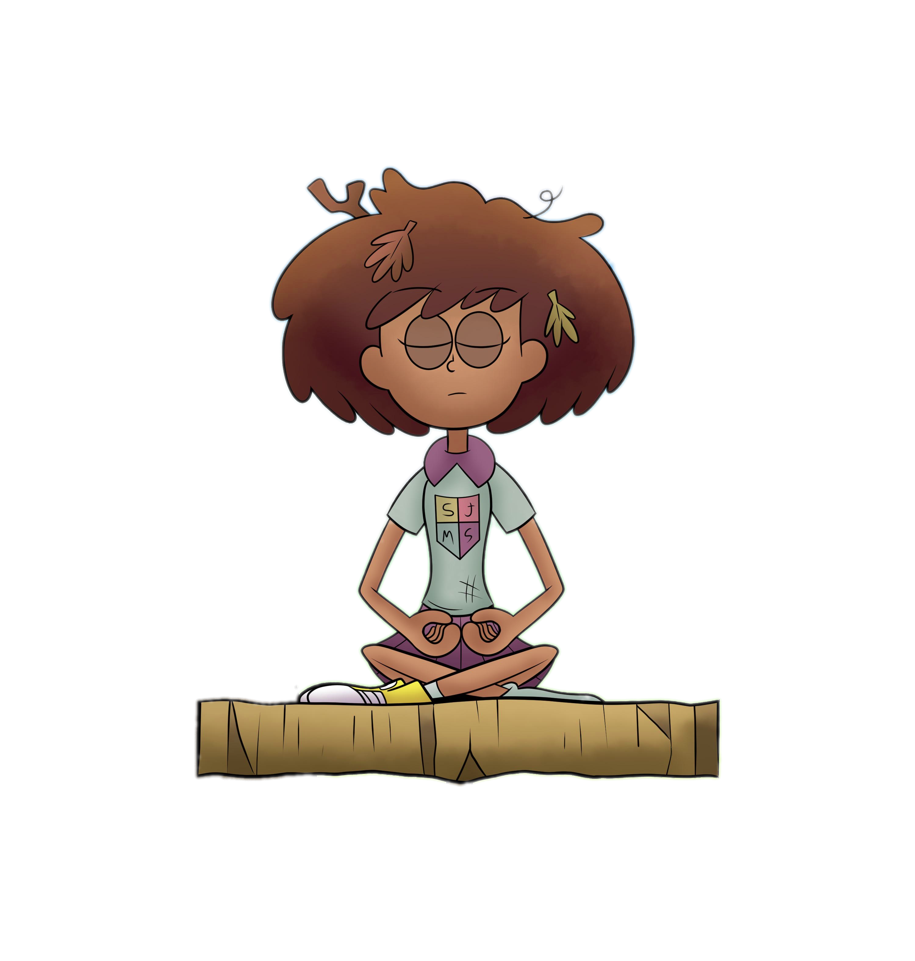 Amphibia character Anne meditating