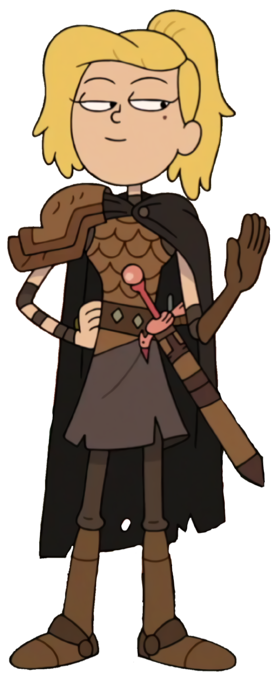 Check out this transparent Amphibia character Sasha in armour PNG image