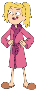 Amphibia character Sasha in pink robe