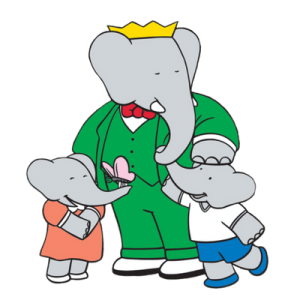 Babar with Flora and Pom