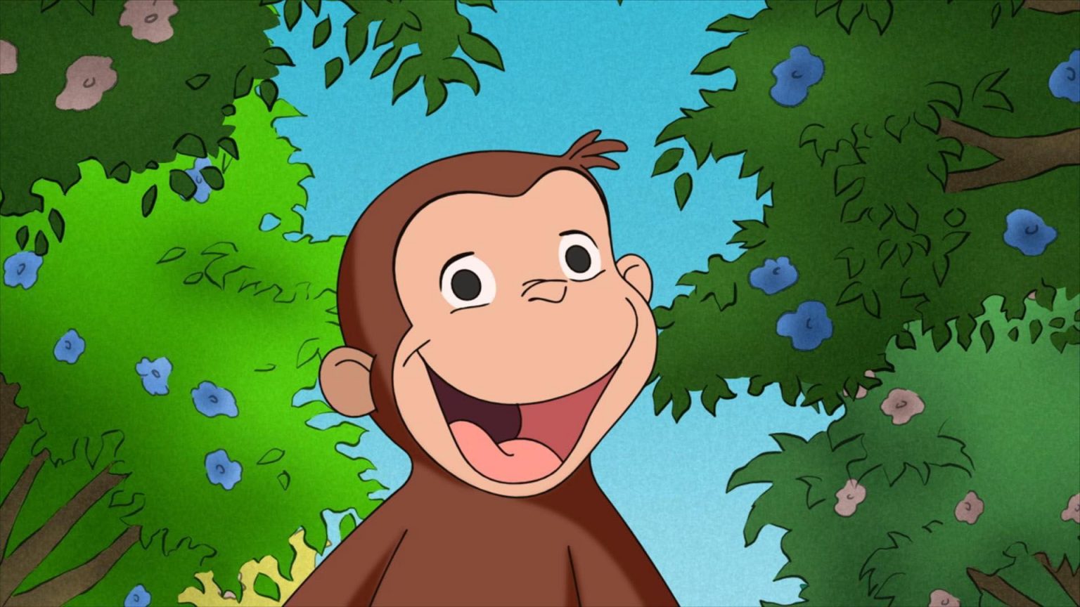 Curious George smiling.