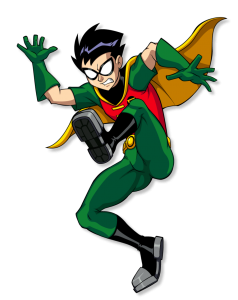DC Super Hero Girls character Robin jumping