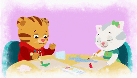 Daniel and Kittycat painting