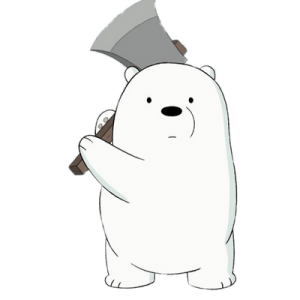 Ice Bear holding an axe