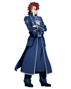Log Horizon character Isaac blue coat