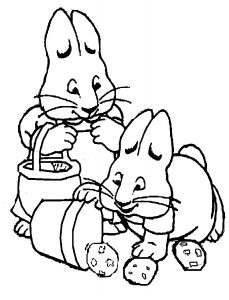 Max and Ruby collecting easter eggs