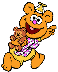 Muppet Babies Fozzie holding teddybear