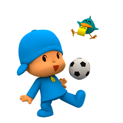 Pocoyo playing football
