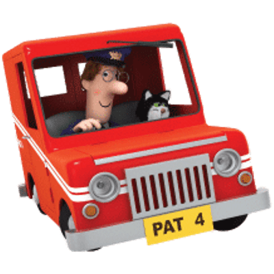 Postman Pat in his van