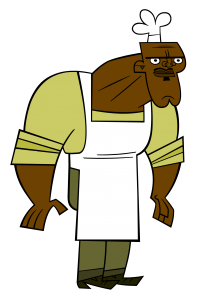 Total Dramarama Chef Hatchet wearing chefs outfit