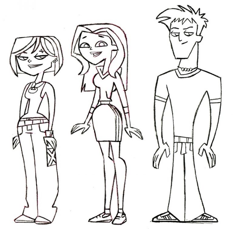 6Teen Three friends colouring image
