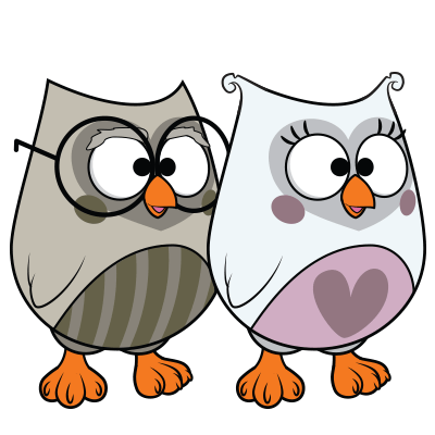 Bubu characters Grandpa and Grandma Owl