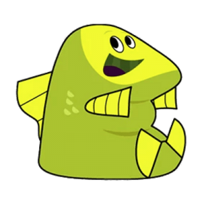 Fishtronaut character Happy Plumb