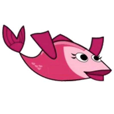 Fishtronaut character Rosy Barb swimming