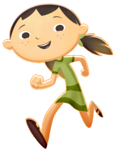 Justin Time character Olivia running
