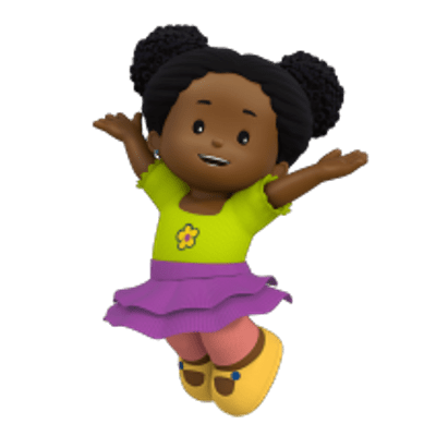 Little People character Tessa jumping
