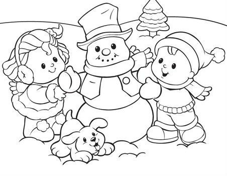 Little People with snowman