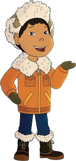 Molly of Denali character Tooey in winter outfit