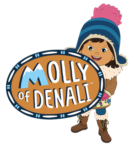 Molly of Denali holding logo