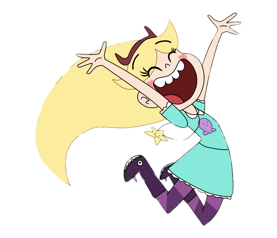 Check out this transparent Star Butterfly hurray PNG image.