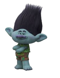 Trolls character Branch arms crossed