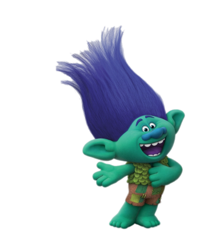 Check out this transparent Trolls happy Branch singing PNG image