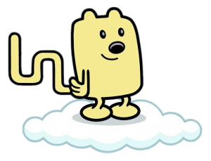 Wubbzy standing on a cloud