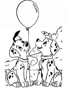 Cute Dalmatian puppies with balloon