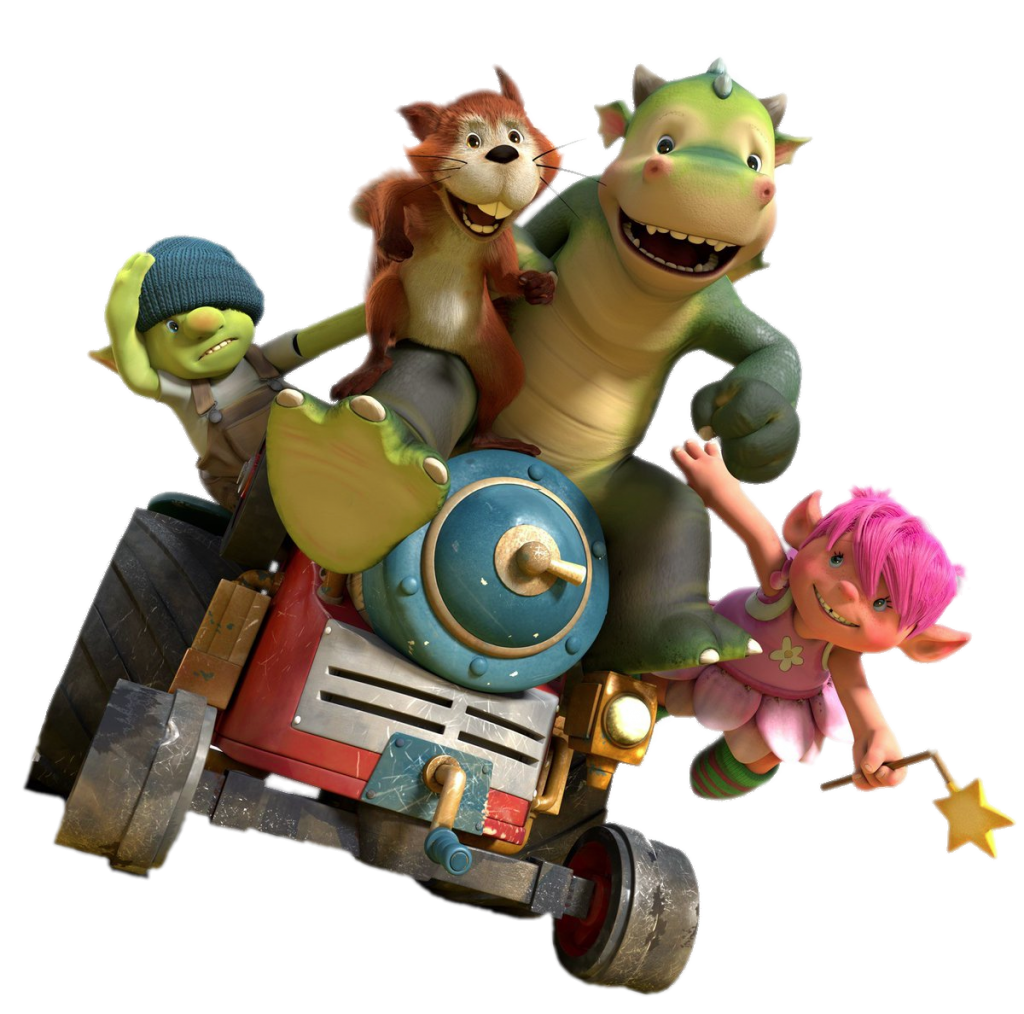 Digby Dragon and friends on tractor