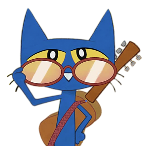 Pete the Cat wearing glasses
