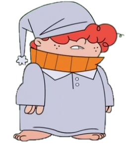Supernoobs character Theodore sleepy