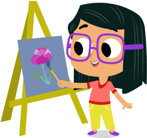 16 Hudson Lili painting a flower