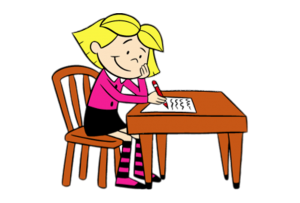 Clifford character Emily writing a letter