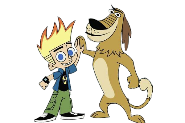 Johnny Test and Dukey high five