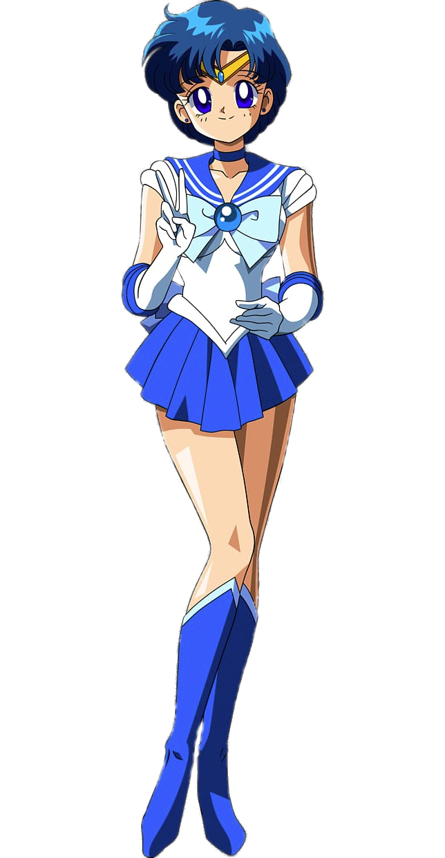 Check out this transparent Sailor Moon character Sailor Mercury peace