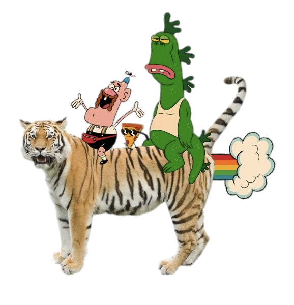 Uncle Grandpa characters on Giant Realistic Flying Tiger