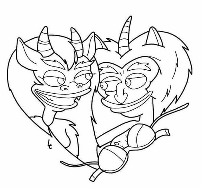 757 Animal Big Mouth Coloring Pages with disney character