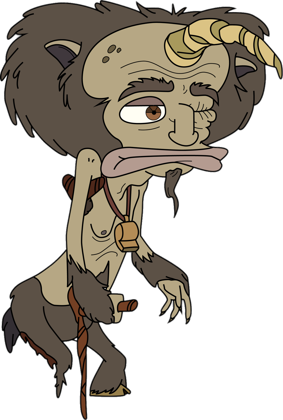 Check out this transparent Big Mouth Rick the Hormone Monster with Cane