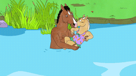BoJack Horseman playing in the water